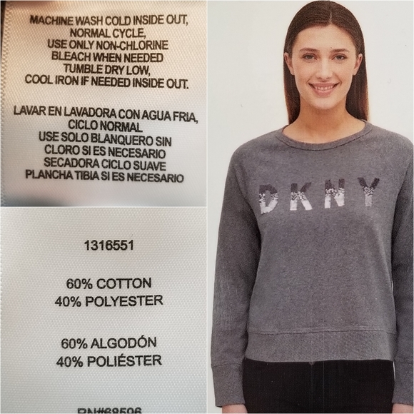 DKNY Sequined Crew Sweatshirt Black (LAST ONE)BNWT - Picture 8 of 8